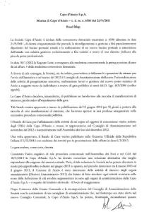Il documento firmato da Bruschini e Marconi il 13 ottobre 2014